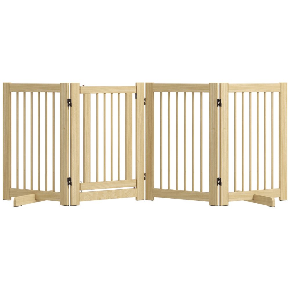 Barrière de sécurité pour chien pin massif 204 x 36 x 75 cm bois naturel pliable