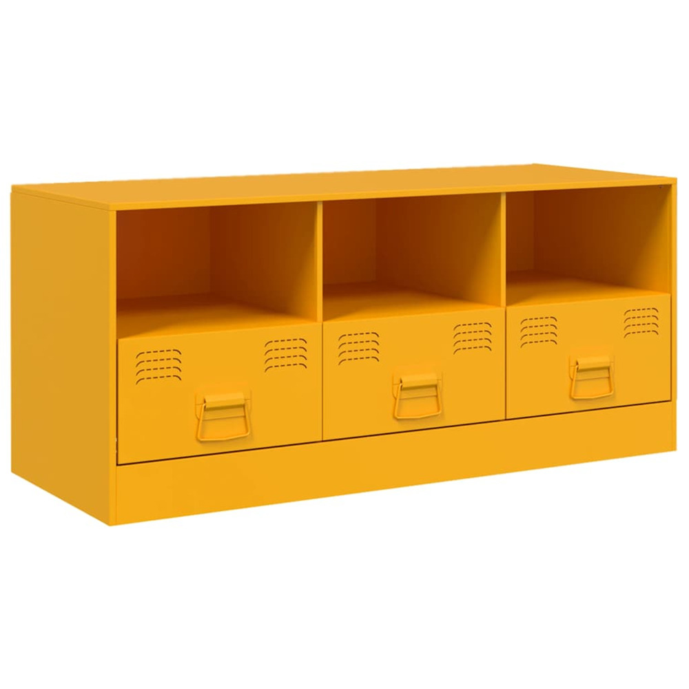 Meuble tv jaune moutarde 99x39x44 cm acier