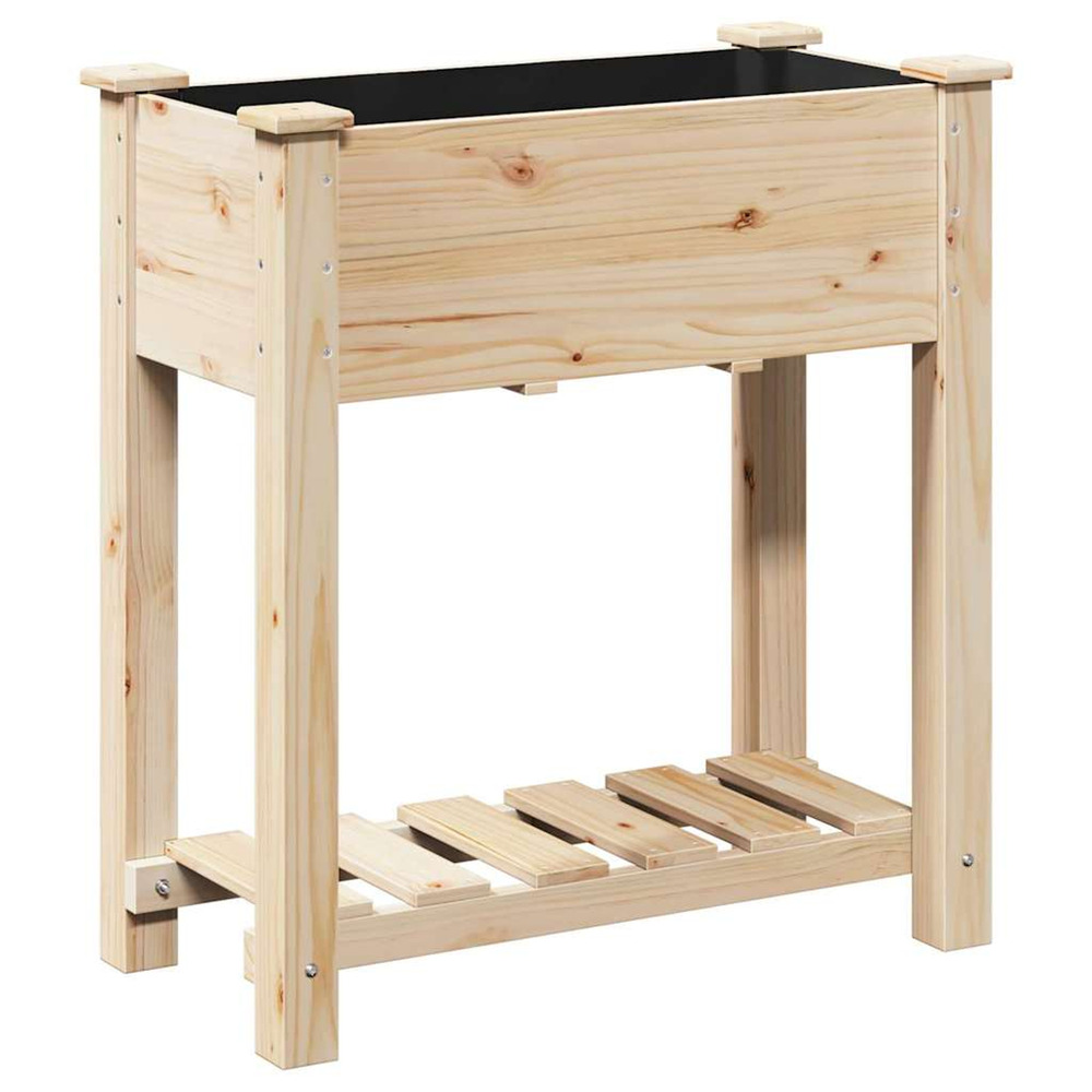 Cache-pot de jardin avec étagère beige 71 x 37 x 76. 5 cm