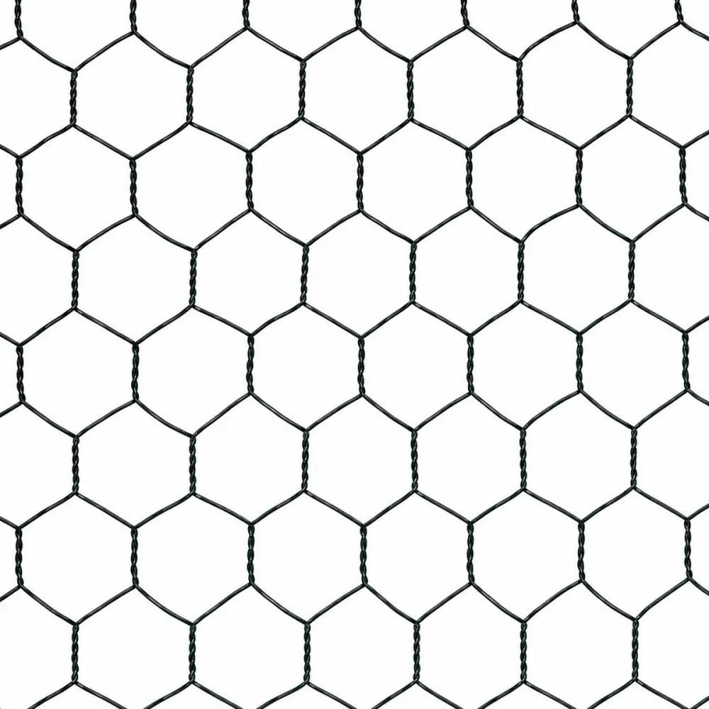 Grillage maille hexagonale 25mm plastifié vert hauteur de 0,5 m