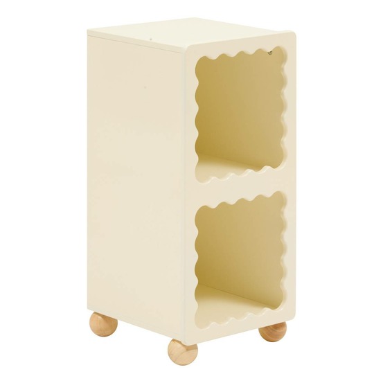 Meuble de rangement enfant bouli 2 cases beige 31x30x64 cm