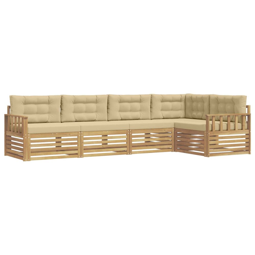 Ensemble de canapés d'extérieur 6 pc blanc et beige polyester