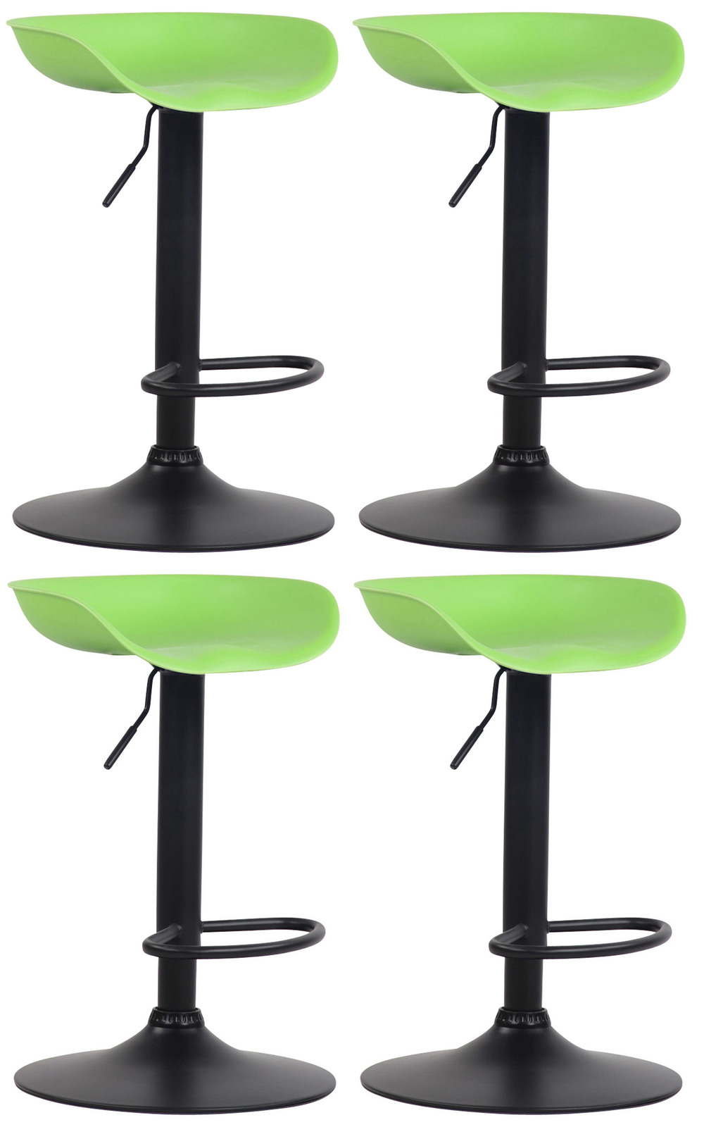 Lot de 4 tabourets de bar anaheim plastique noir