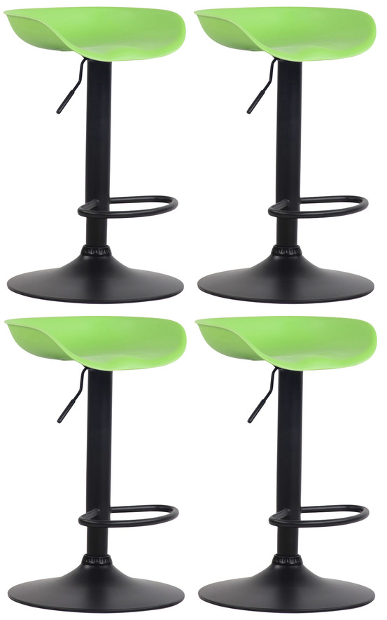 Lot de 4 tabourets de bar anaheim plastique noir