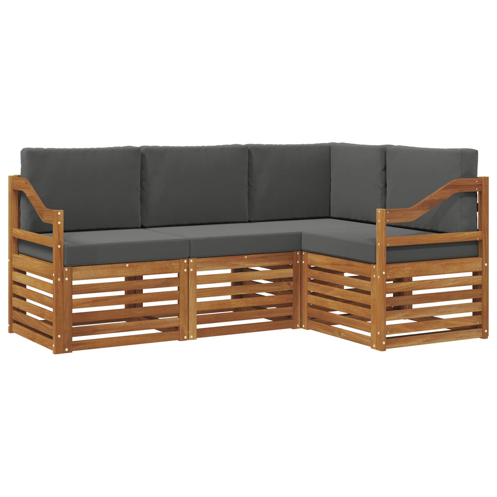 Ensembles de canapés avec coussin 4 pcs naturel et anthracite