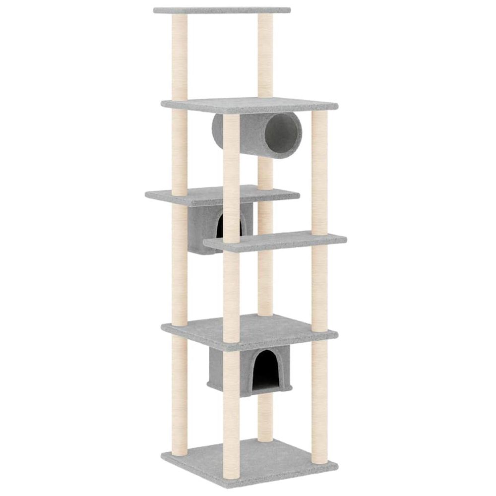Arbre à chat avec griffoirs en sisal gris clair 169 cm