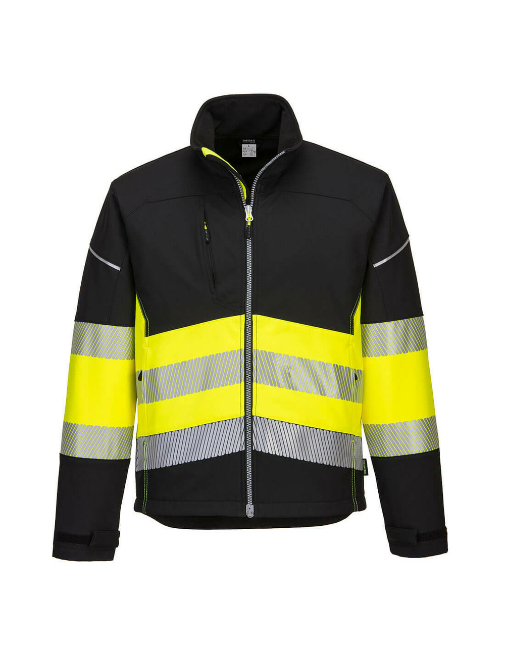Veste softshell pw3 haute visibilité classe 1 couleur : noir/jaune taille xxxl - portwest