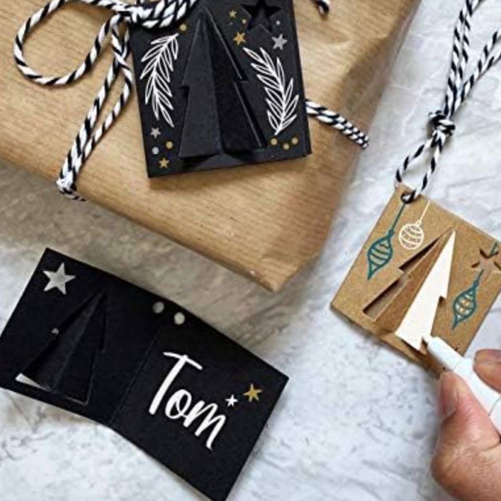 Kit créatif : étiquettes cadeaux de noël + 4 marqueurs
