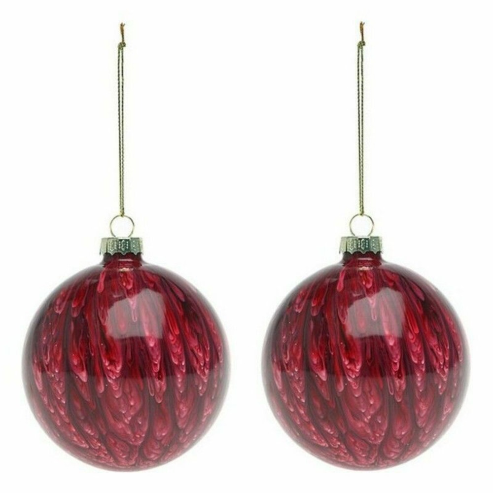 Boules de noël (2 pcs) 113572 rouge marron 8 cm (2 unités)