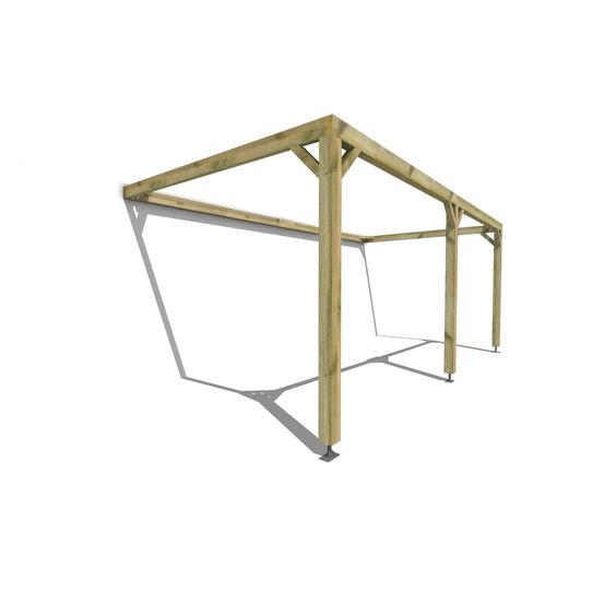 Pergola bois • 6m x 3m • adossée • cadre simple • livraison comprise