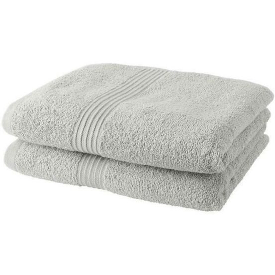 Lot de 2 serviettes de toilette 50x90 cm 100% coton - craie