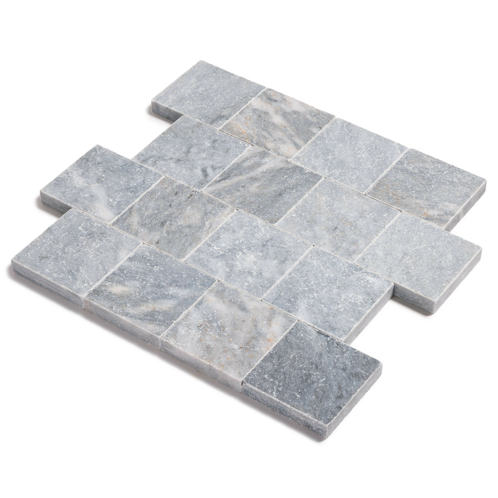 Pavé pierre d'adana gris bleu clair 15,25x15,25x3-3 cm (vendu au m² - 42 pavés/m²) - ro'ma nature