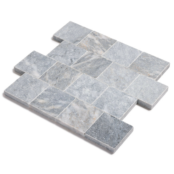 Pavé pierre d'adana gris bleu clair 15,25x15,25x3-3 cm (vendu au m² - 42 pavés/m²) - ro'ma nature