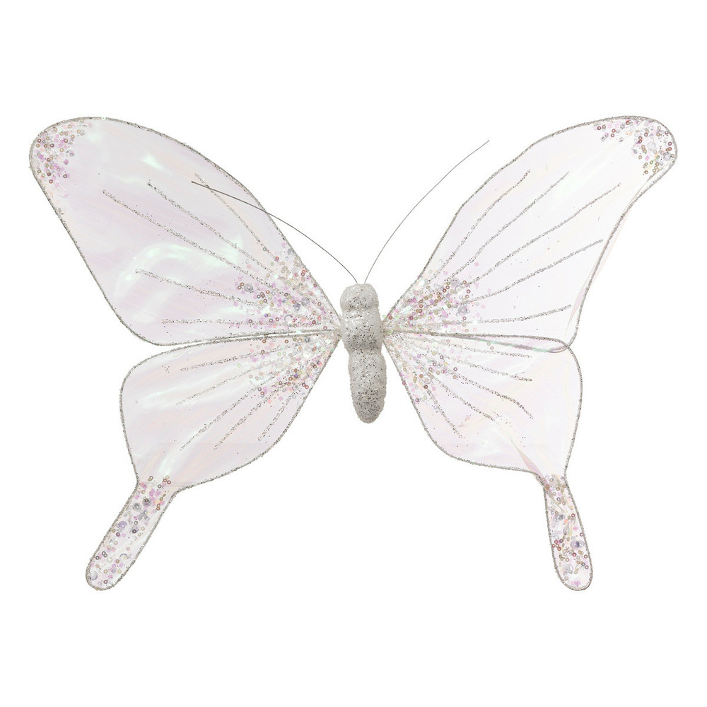 Déco de noël papillon multicolore et pailleté l 45 cm