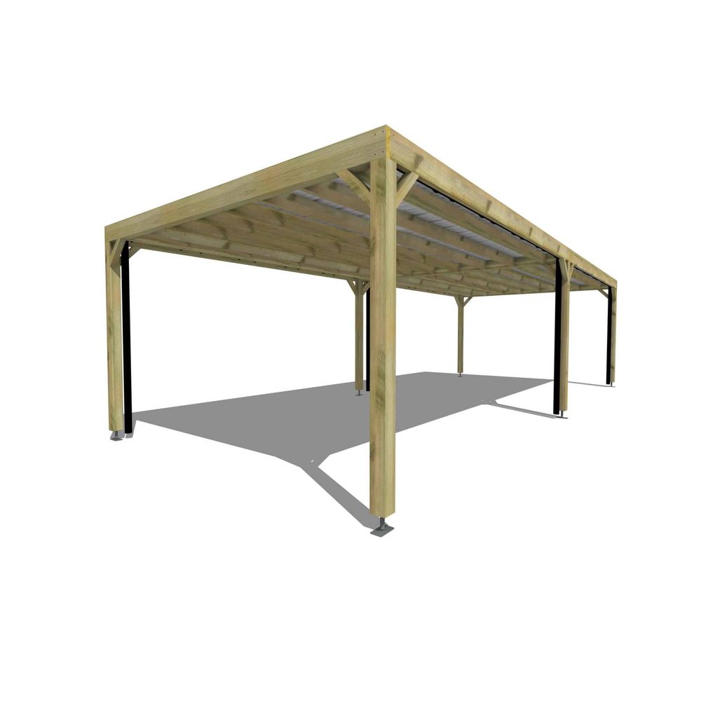 Carport bois • 10m x 4m • indépendante • sens largeur • livraison comprise