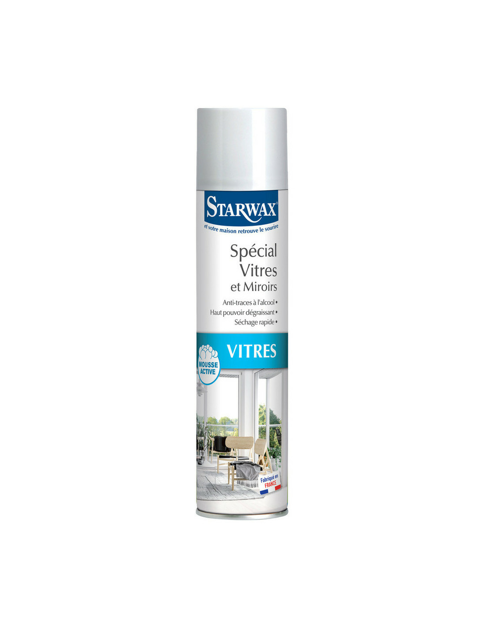 Nettoyant vitres anti-traces alcool aerosol 400ml - starwax