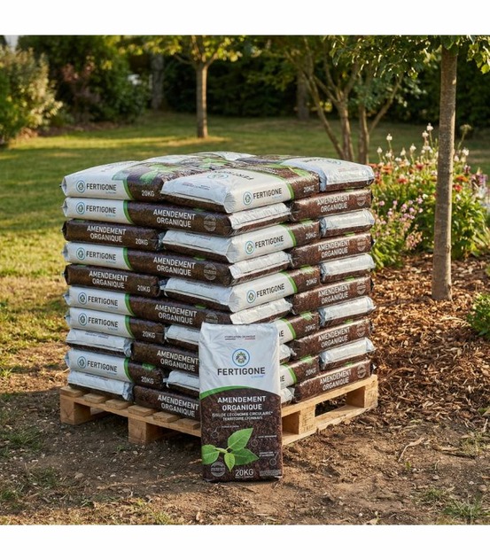 Paillage compost bio enrichisseur du sol 48x20kg racine pro117-48x20