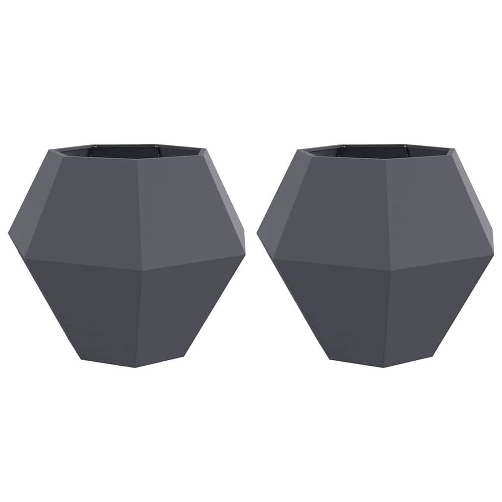 Jardinière 2 pc anthracite 100 x 100 x 80 cm acier