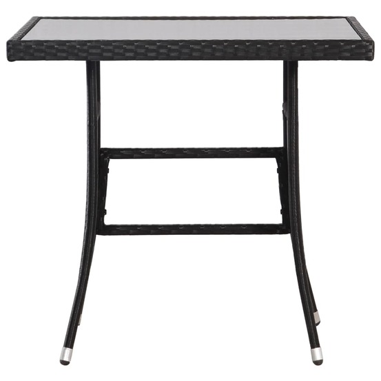 Table de jardin noir 80x80x74 cm résine tressée