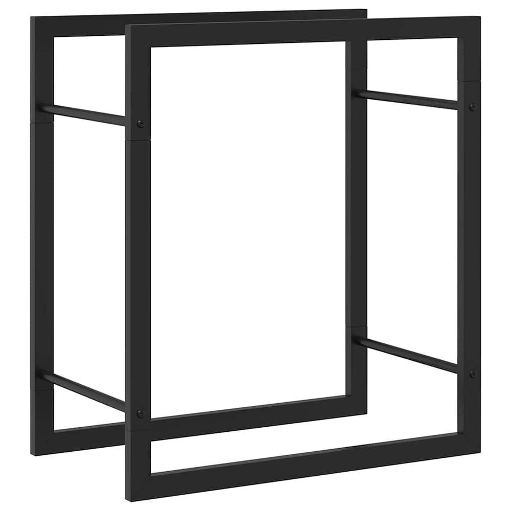 Portant de bois de chauffage noir mat 50x28x56 cm acier