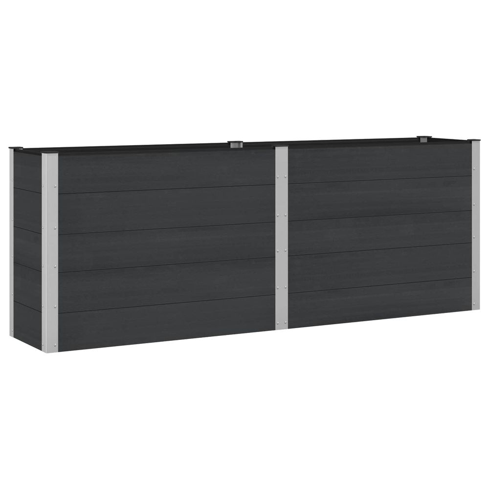 Jardinière surélevée noir 250 x 50 x 91 cm wpc et aluminium