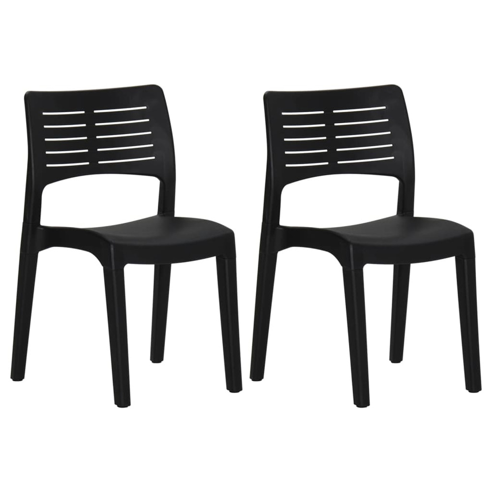 Chaises de jardin lot de 2 anthracite polypropylène