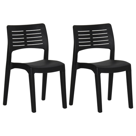 Chaises de jardin lot de 2 anthracite polypropylène
