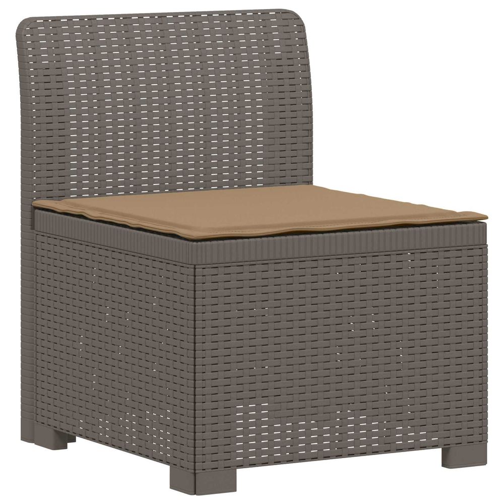 Canapé de jardin 1 place avec coussin look rotin pp gris clair