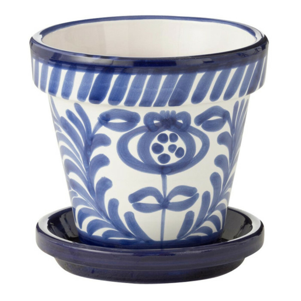 Pot avec soucoupe en céramique 