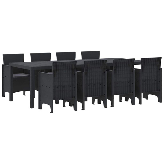 Ensemble de salle à manger pour jardin 9 pcs anthracite