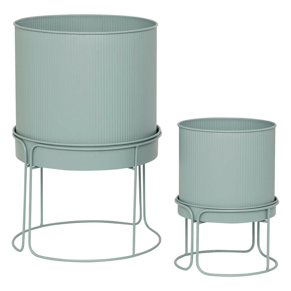 Lot de 2 cache-pots en métal 