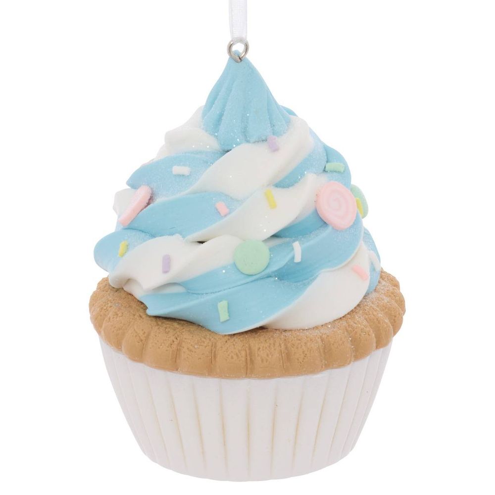 Suspension de sapin cupcake en résine pastel 9 cm