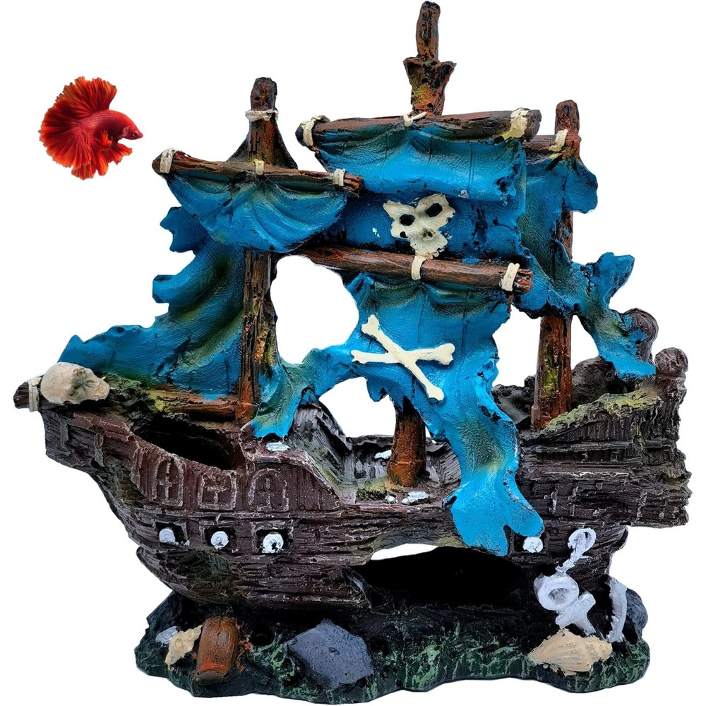 Bateau pirate décoratif pour aquarium