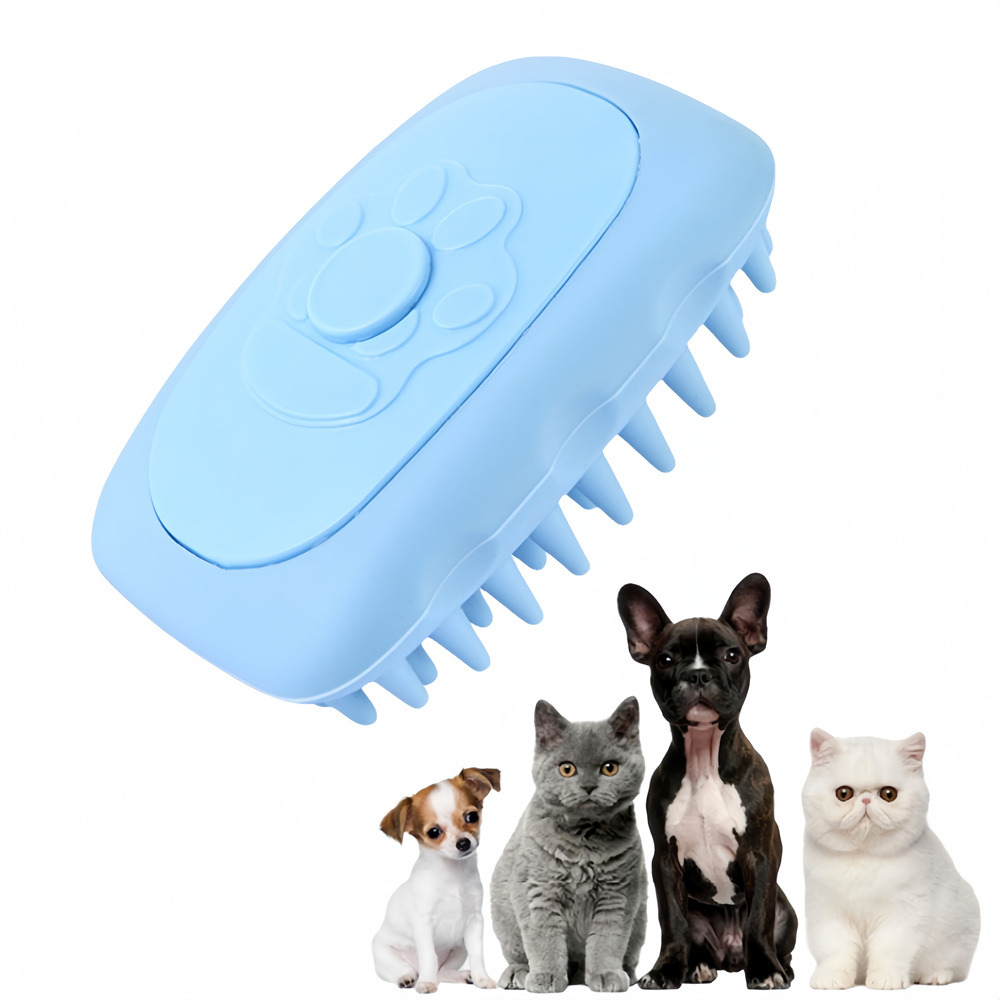Brosse de nettoyage et de massage pour animaux de compagnie bleu