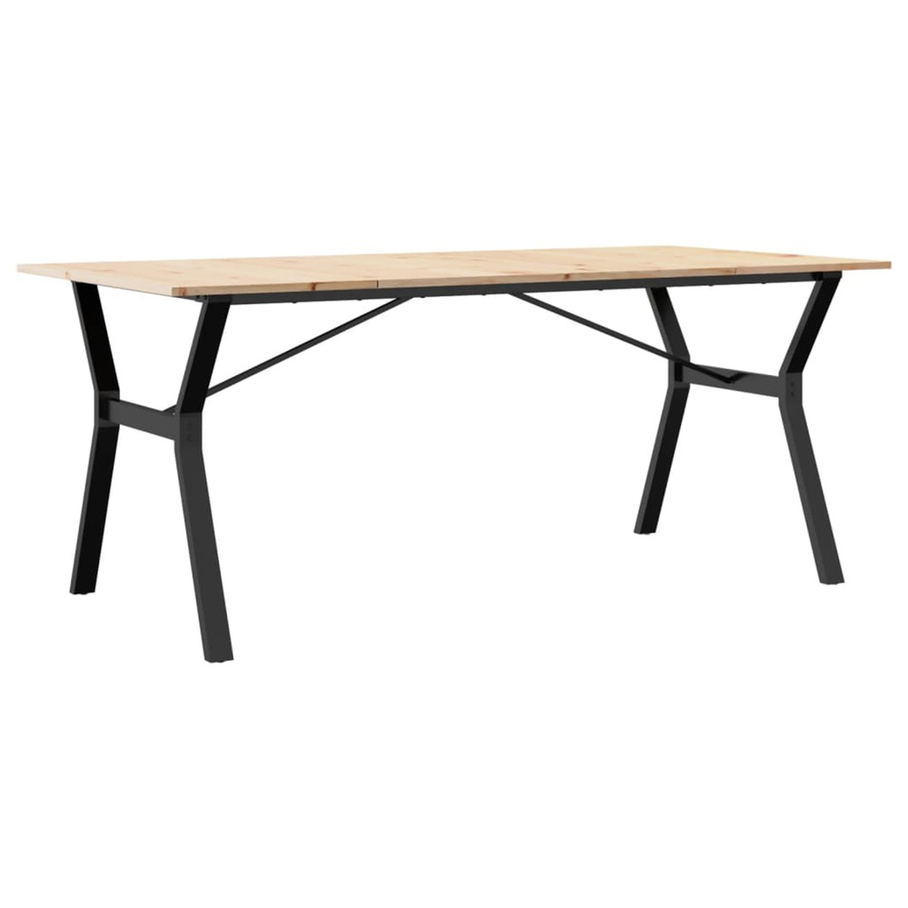 Table à manger cadre en y 180x90x75 cm bois de pin massif acier