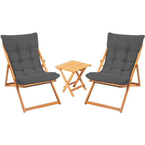 Salon de jardin détente en bois de hêtre mycos