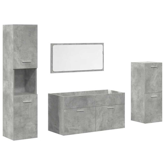 Ensemble de meubles de salle de bain 4 pcs gris béton