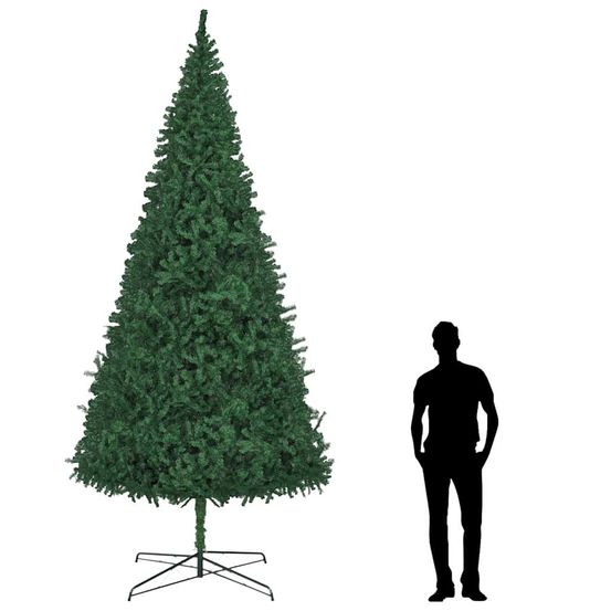 Sapin de noël artificiel géant en pvc pour fêtes d'intérieur vert 400 cm