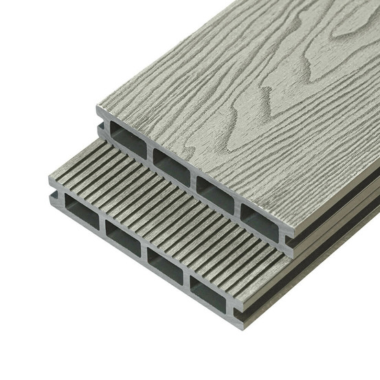 Home deluxe - planche de terrasse wpc samana premium - antique, 40 m² - sous-construction et accessoires complets inclus i sol de