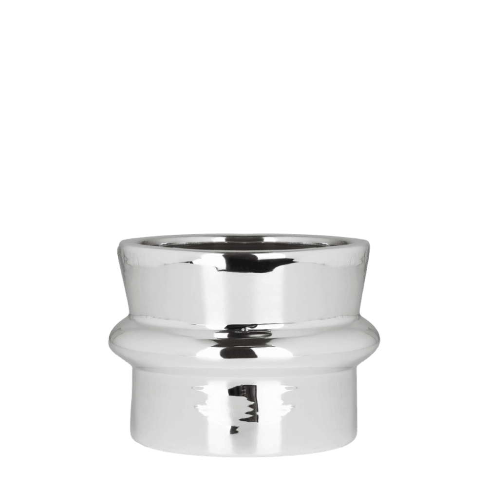 Cache-pot chrome argenté effet miroir - ø6 cm