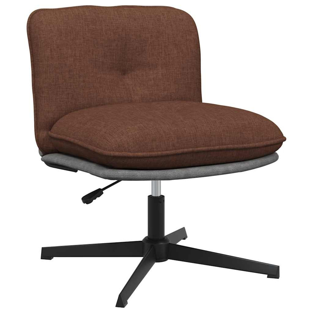 Chaise pivotante de bureau marron tissu