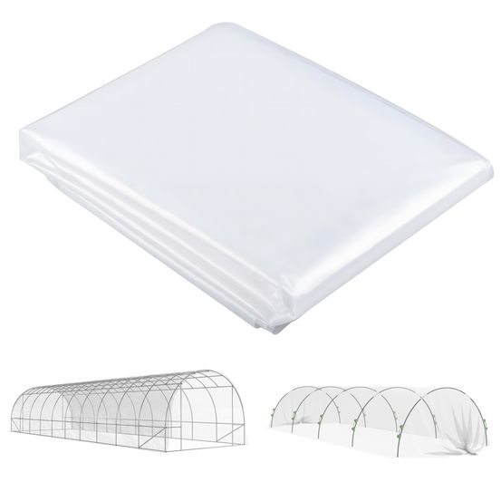 Bâche serre jardin polyéthylène transparent 6 x 10 m 0,15 mm imperméable anti-uv - comfortxl outdoor living