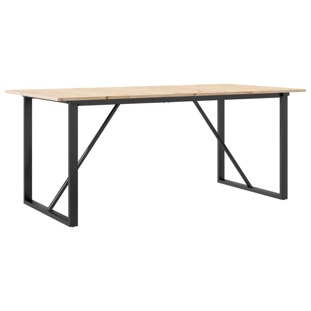 Table à manger cadre en o 180x90x75 cm bois de pin massif acier