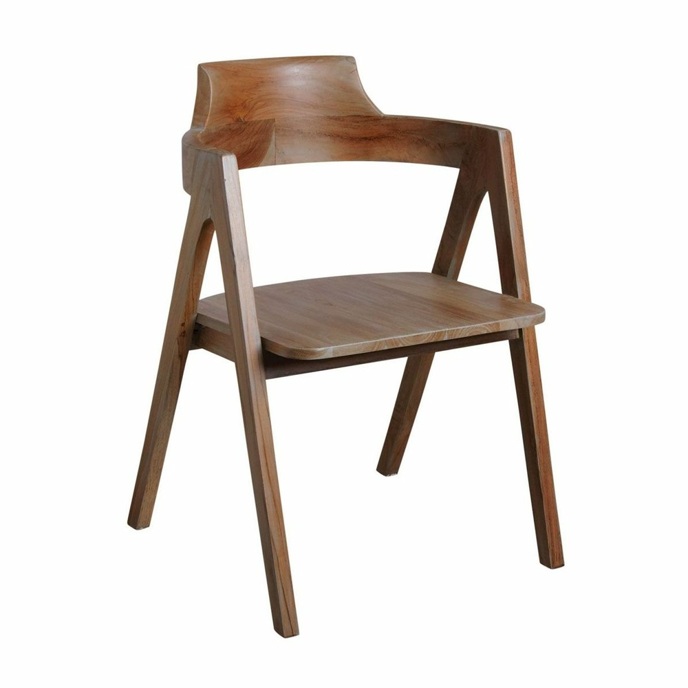 Fauteuil droit en teck patiné pangkah