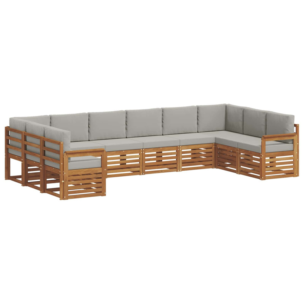 Ensembles de canapés avec coussin 10 pcs gris naturel et clair