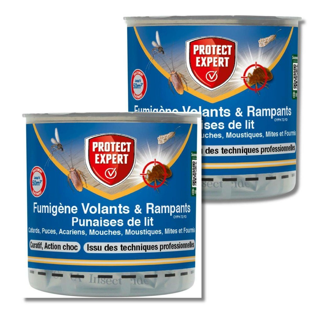 Lot de 2 boites de fumigène anti-punaises de lit 10grs