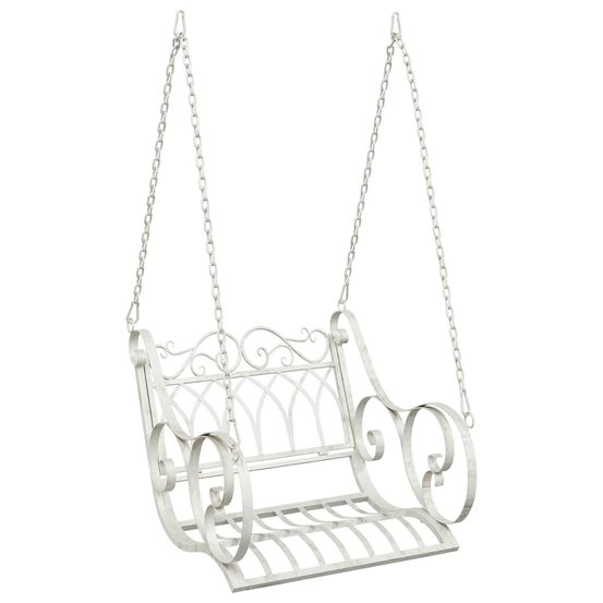 Banc balançoire acier 71 x 75 x 59 cm blanc antique