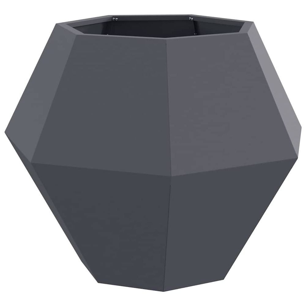Jardinière d'extérieur anthracite 75 x 75 x 60 cm acier