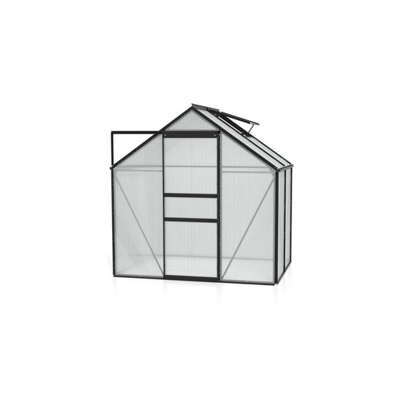 Serre de jardin en polycarbonate 4 mm et aluminium noir avec embase venus longue