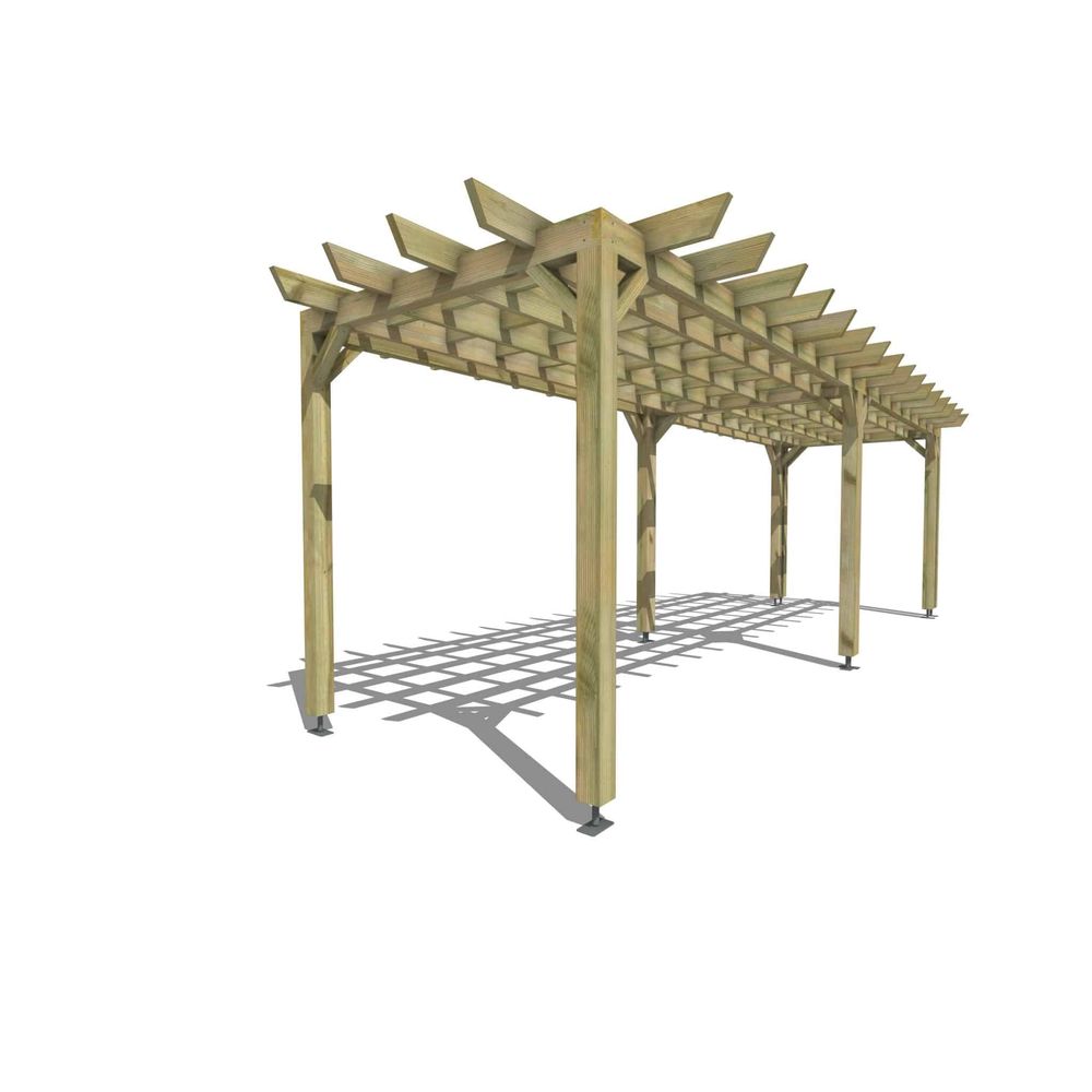 Pergola bois • 8m x 2m • indépendante • style retro • livraison comprise